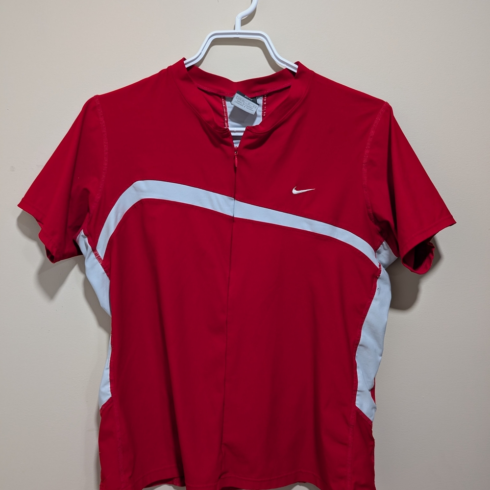 Nike Red and White Athletic Shirt